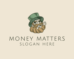 Smoking Pipe Leprechaun logo design