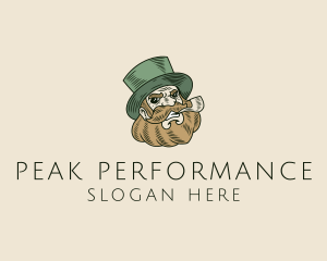 Smoking Pipe Leprechaun logo design