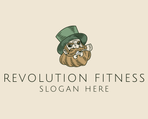 Smoking Pipe Leprechaun logo design