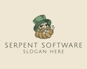 Smoking Pipe Leprechaun logo design