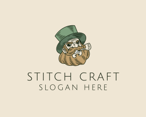 Smoking Pipe Leprechaun logo design