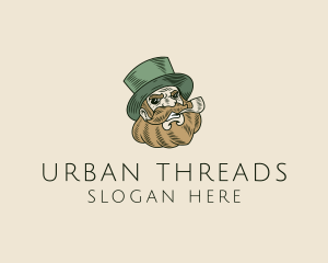 Smoking Pipe Leprechaun logo design