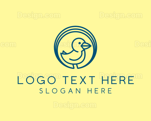 Simple Little Blue Bird Logo