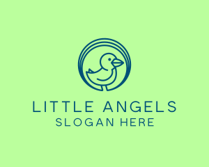 Simple Little Blue Bird logo design