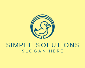 Simple Little Blue Bird logo design