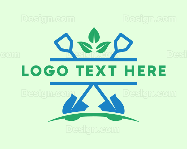 Planting Shovel Dig Yard Logo