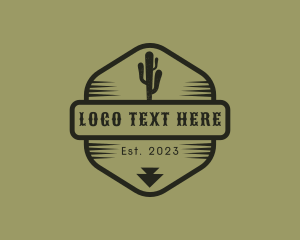 Desert Cactus Hexagon logo