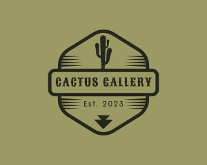 Desert Cactus Hexagon logo