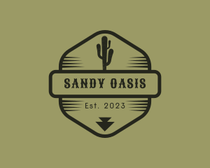 Desert Cactus Hexagon logo design