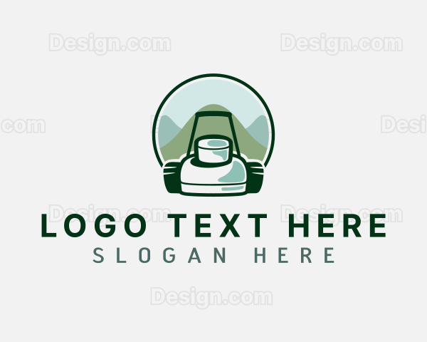 Landscaping Lawn Mowing Logo