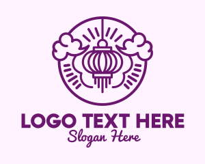 Purple Asian Lantern Clouds logo