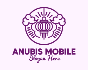 Purple Asian Lantern Clouds logo design