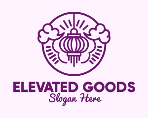 Purple Asian Lantern Clouds logo design