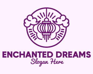 Purple Asian Lantern Clouds logo design