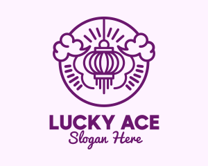 Purple Asian Lantern Clouds logo design