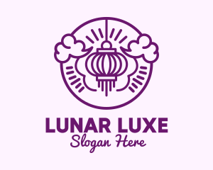 Purple Asian Lantern Clouds logo