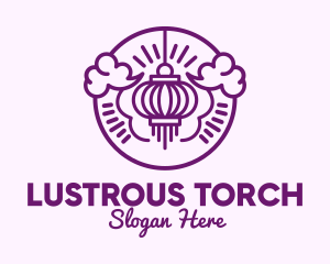 Purple Asian Lantern Clouds logo design