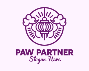 Purple Asian Lantern Clouds logo design