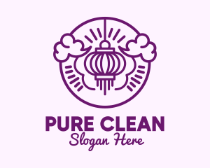 Purple Asian Lantern Clouds logo design