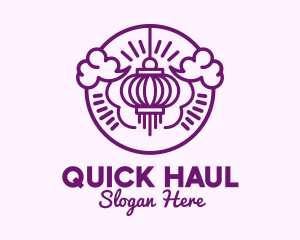 Purple Asian Lantern Clouds logo design