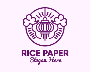 Purple Asian Lantern Clouds logo design