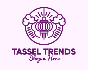 Purple Asian Lantern Clouds logo design