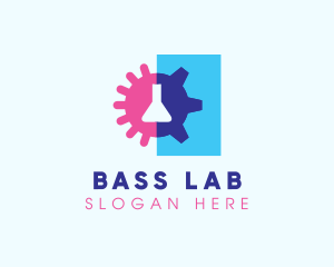 Flask Germ Cogwheel logo design