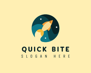 Gold Fish Sky Rocket logo design