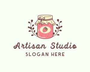 Strawberry Jam Jar logo design