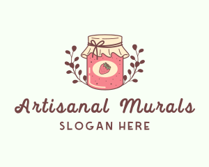 Strawberry Jam Jar logo design