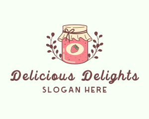 Strawberry Jam Jar logo design