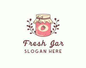 Strawberry Jam Jar logo design