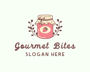 Strawberry Jam Jar logo design