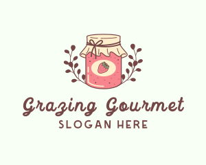 Strawberry Jam Jar logo design