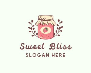 Strawberry Jam Jar logo design