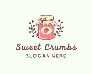 Strawberry Jam Jar logo design