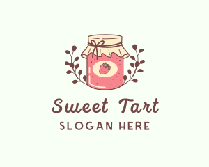 Strawberry Jam Jar logo design