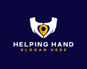 Location Pin Hands logo design