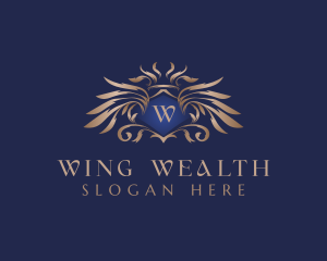 Royalty Shield Wings logo design