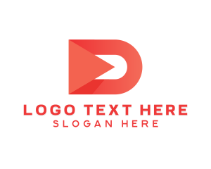 Professional Play Button Letter D logo