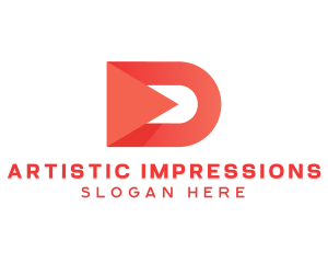 Professional Play Button Letter D logo design