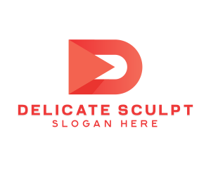 Professional Play Button Letter D logo design