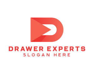 Professional Play Button Letter D logo design