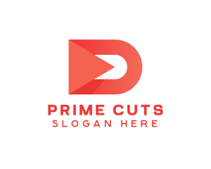 Professional Play Button Letter D logo design