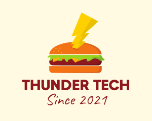 Hamburger Thunder Bolt  logo design