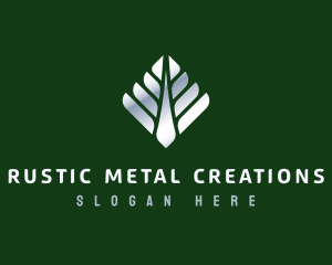 Metallic Tree Plant logo design