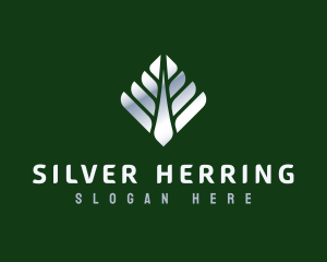 Metallic Tree Plant logo design