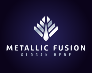 Metallic Tree Plant logo design