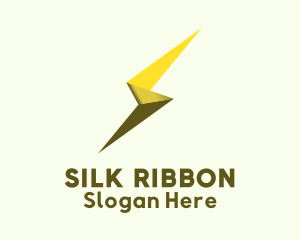 Glossy Ribbon Origami logo design