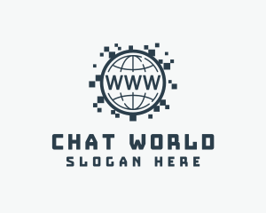 Globe Internet Pixel logo design